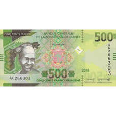 P47Aa Guinea - 500 Francs Year 2018